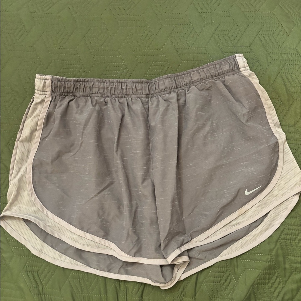 Nike Women's Athletic Shorts in Gray and Cream